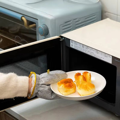 Bamboo Fiber Dishwashing Gloves with Non-Stick Silver Wire for Kitchen Cleaning - Oil-Proof and Waterproof Steel Wire Design