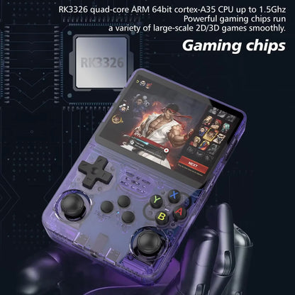 R36S Handheld Game Console with 3.5-Inch IPS Screen, 64GB Storage, Linux Operating System, Portable Retro Arcade Game Player