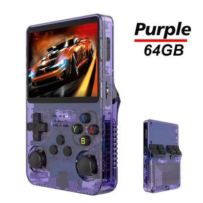R36S Handheld Game Console with 3.5-Inch IPS Screen, 64GB Storage, Linux Operating System, Portable Retro Arcade Game Player