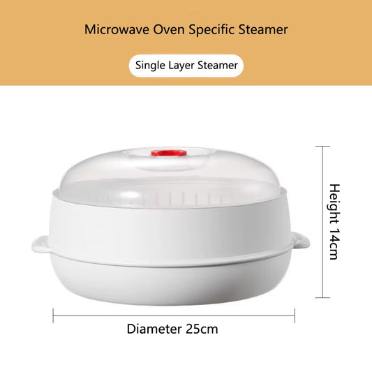 COOKER KING Large Capacity Microwave Heating Steamer with Exhaust Steam Feature for Household Use