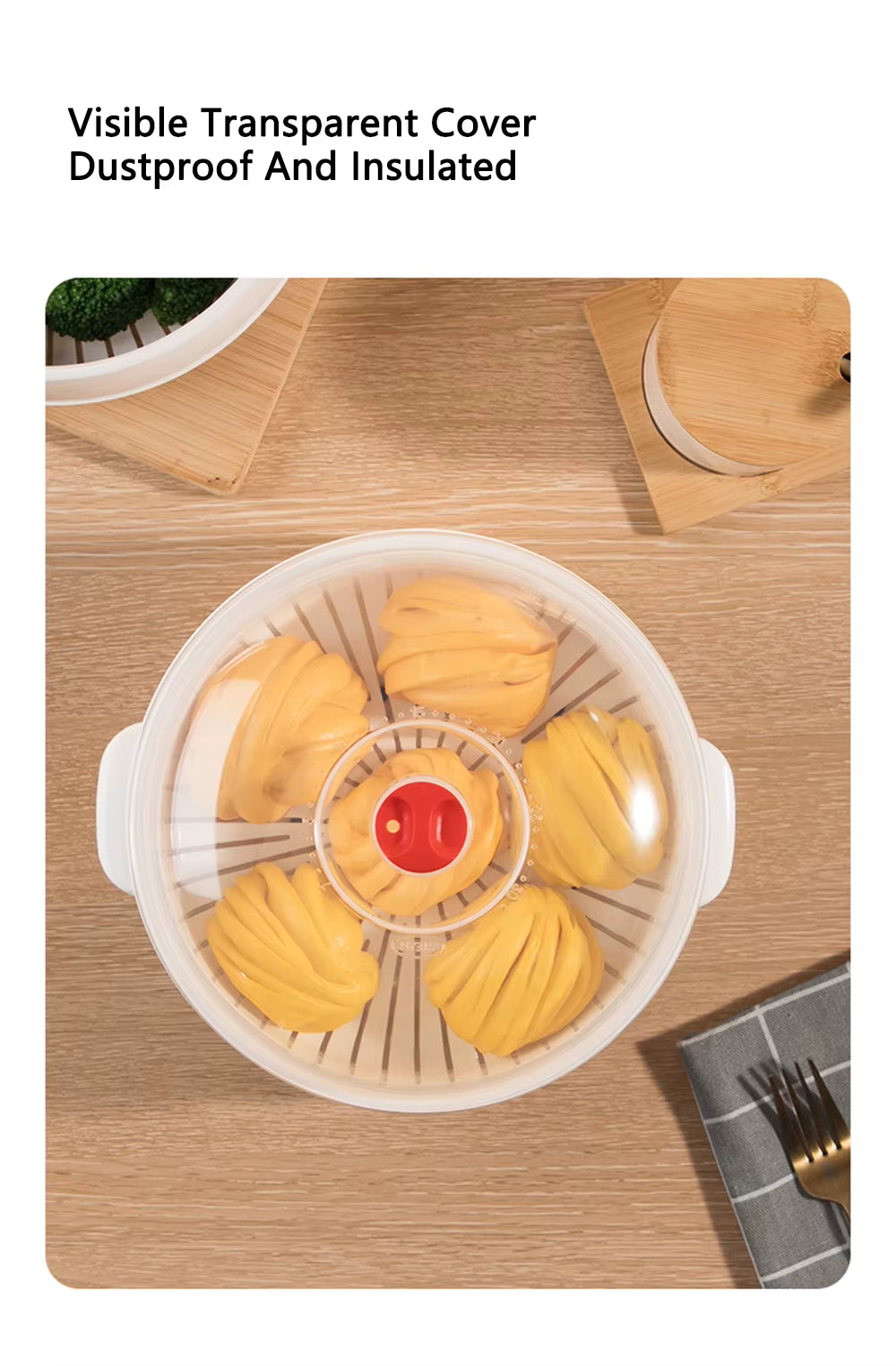 COOKER KING Large Capacity Microwave Heating Steamer with Exhaust Steam Feature for Household Use