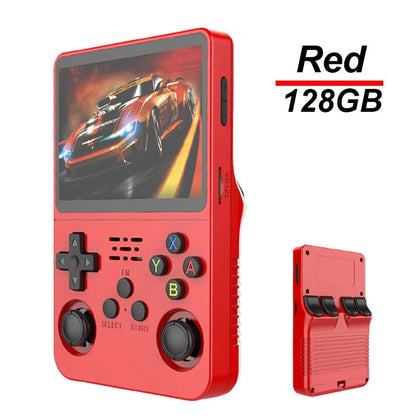 R36S Handheld Game Console with 3.5-Inch IPS Screen, 64GB Storage, Linux Operating System, Portable Retro Arcade Game Player