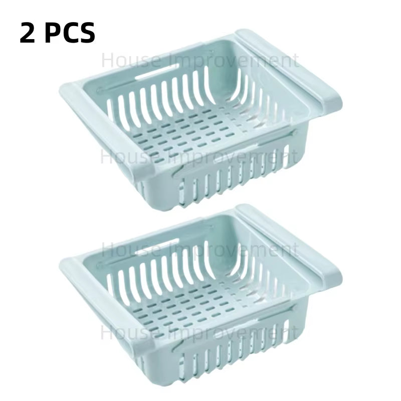 Retractable Multifunctional Tiered Refrigerator Shelf Fridge Organizer Box Fresh Divider Layer Shelf Kitchen Storage Organizer