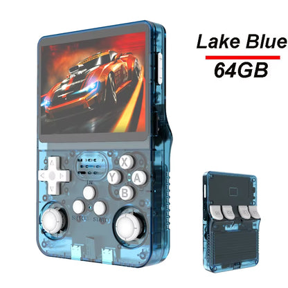 R36S Handheld Game Console with 3.5-Inch IPS Screen, 64GB Storage, Linux Operating System, Portable Retro Arcade Game Player