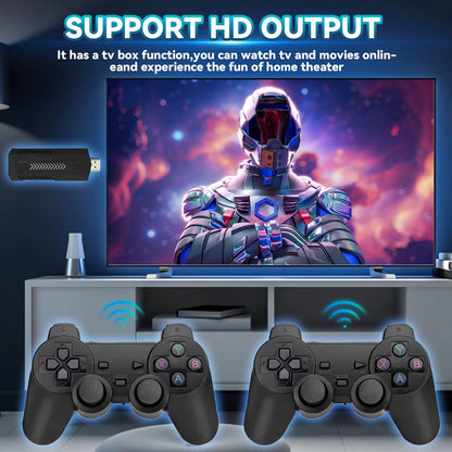2025 New Retro Game Console, Nostalgia Gaming Stick, Classic Video Games with 4K HD, 20,000+ Games, Upgraded Dual 2.4G Wireless
