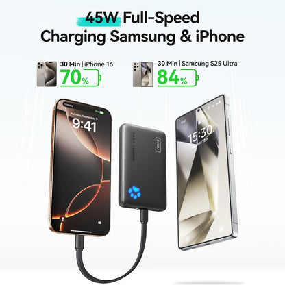 INIU Ultra Slim 10,000mAh 45W PD Portable Charger - Fast Charging USB-C Power Bank for iPhone, Samsung, Google, and More