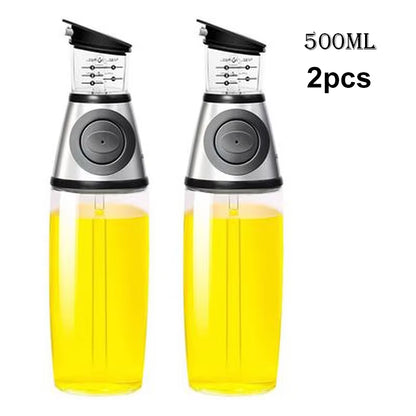 1/2Pcs Oil Sprayer Superior Clear Glass Oil Vinegar Jug Dispenser Oil Meter Kitchen Large Opening Filling Cleaning 250/500 ML