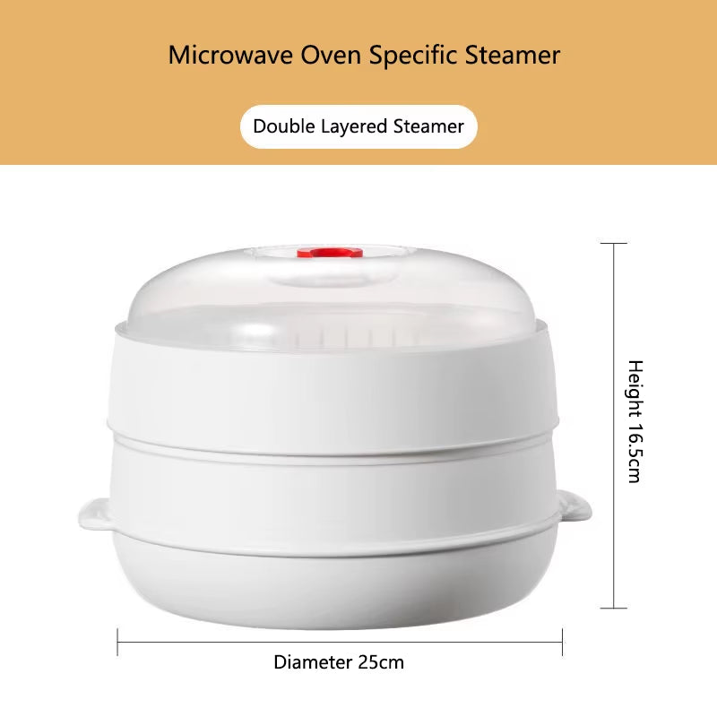 COOKER KING Large Capacity Microwave Heating Steamer with Exhaust Steam Feature for Household Use