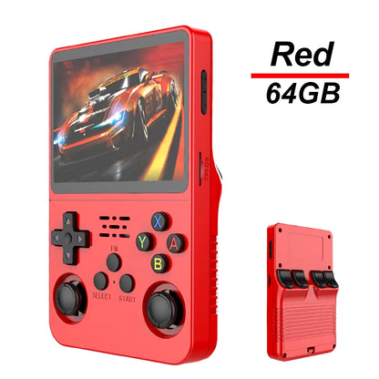R36S Handheld Game Console with 3.5-Inch IPS Screen, 64GB Storage, Linux Operating System, Portable Retro Arcade Game Player