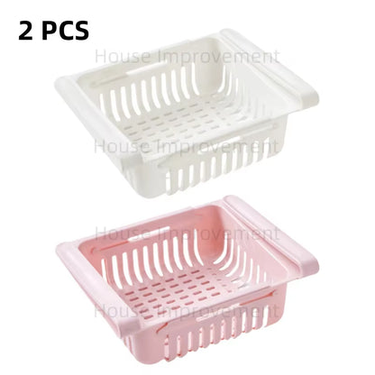 Retractable Multifunctional Tiered Refrigerator Shelf Fridge Organizer Box Fresh Divider Layer Shelf Kitchen Storage Organizer