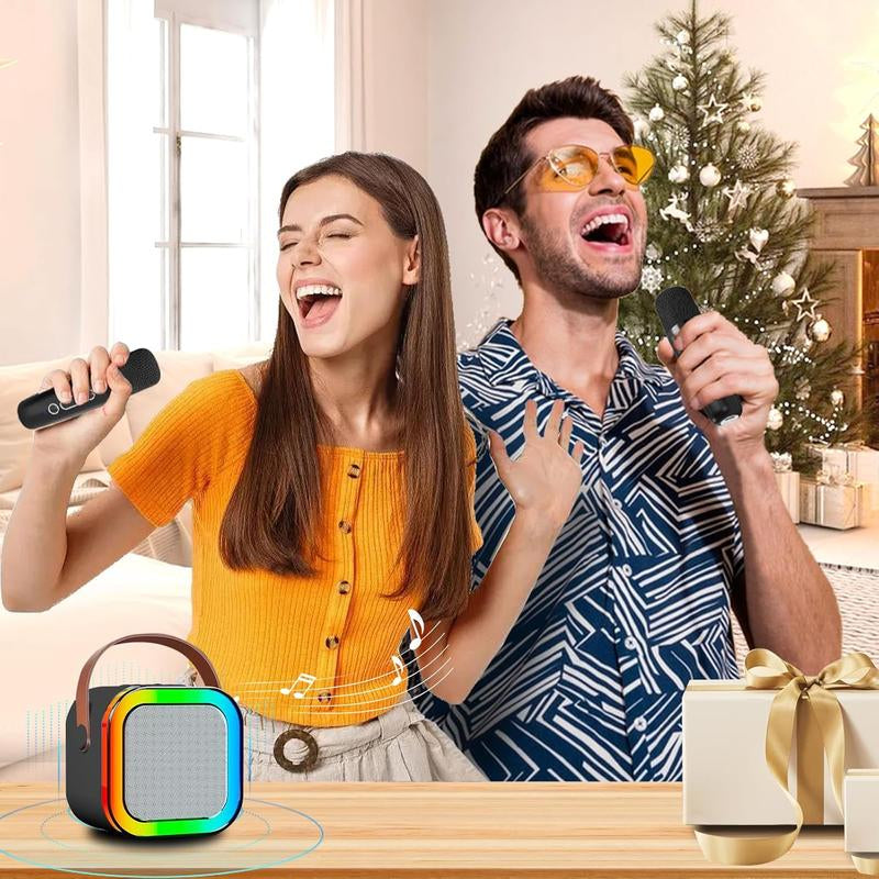 HITOZON Portable Wireless Karaoke Speaker System with Microphone, Hi-Fi Stereo Sound, RGB LED Lights, Voice Modification, Ideal for Outdoor and Travel Use, Perfect Gift for Home Parties and Birthdays, Bluetooth Audio Speaker