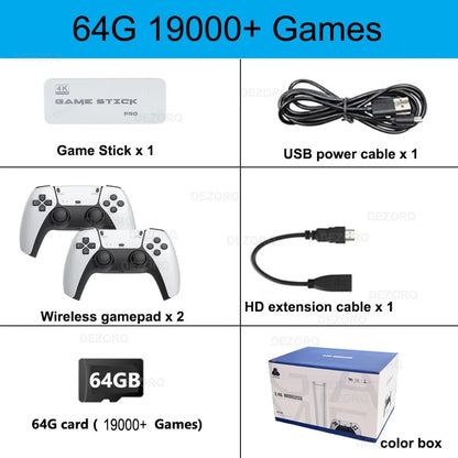 M15 Pro Retro Game Console - 4K HD Gaming Player with Over 19,000 Games and Wireless Controller