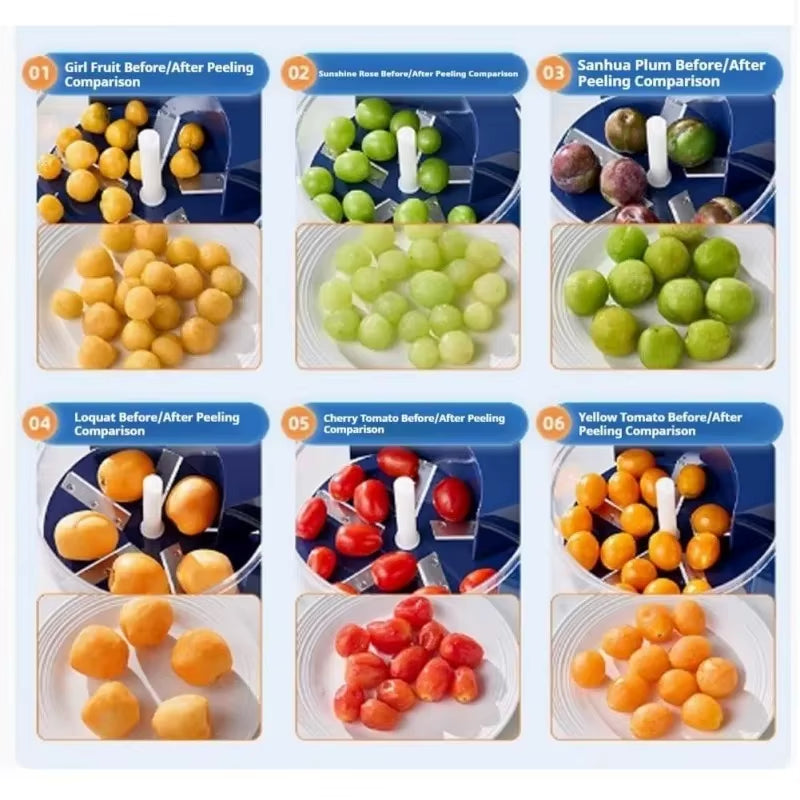Automatic Electric Grape Peeler and Fruit Preparation Tool for Hands-Free Skin Removal