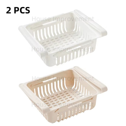 Retractable Multifunctional Tiered Refrigerator Shelf Fridge Organizer Box Fresh Divider Layer Shelf Kitchen Storage Organizer