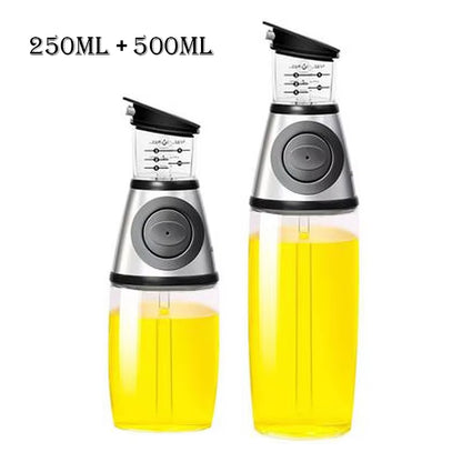 1/2Pcs Oil Sprayer Superior Clear Glass Oil Vinegar Jug Dispenser Oil Meter Kitchen Large Opening Filling Cleaning 250/500 ML