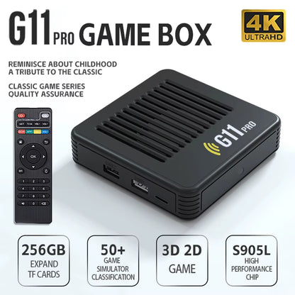 G11 Pro 4K Game Box S905L Built-In 60000 Games Video Game Console with 2.4G Wireless Controller Emuelec Dual System Dropshipping