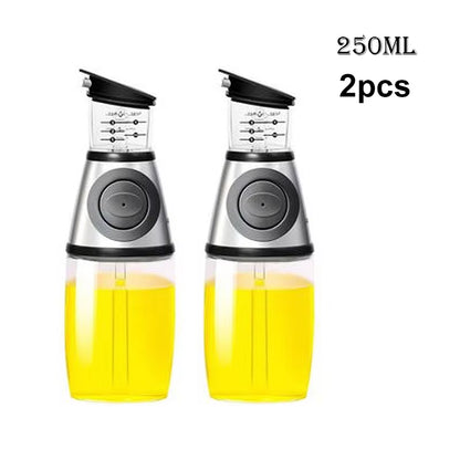 1/2Pcs Oil Sprayer Superior Clear Glass Oil Vinegar Jug Dispenser Oil Meter Kitchen Large Opening Filling Cleaning 250/500 ML
