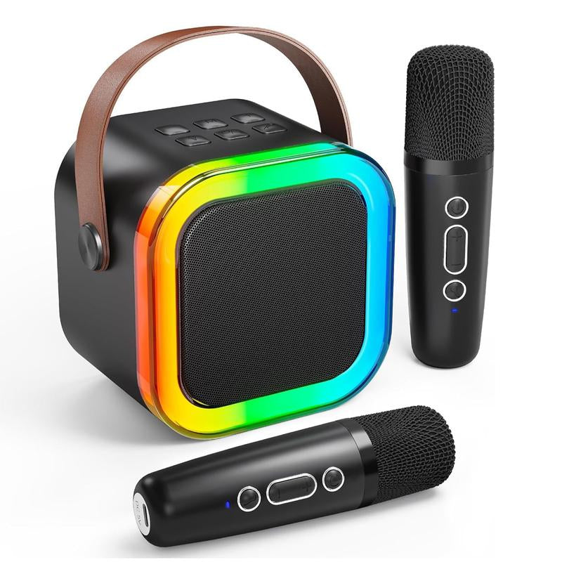 HITOZON Portable Wireless Karaoke Speaker System with Microphone, Hi-Fi Stereo Sound, RGB LED Lights, Voice Modification, Ideal for Outdoor and Travel Use, Perfect Gift for Home Parties and Birthdays, Bluetooth Audio Speaker