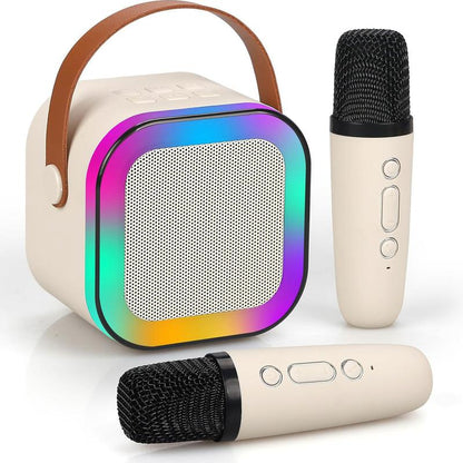 HITOZON Portable Wireless Karaoke Speaker System with Microphone, Hi-Fi Stereo Sound, RGB LED Lights, Voice Modification, Ideal for Outdoor and Travel Use, Perfect Gift for Home Parties and Birthdays, Bluetooth Audio Speaker