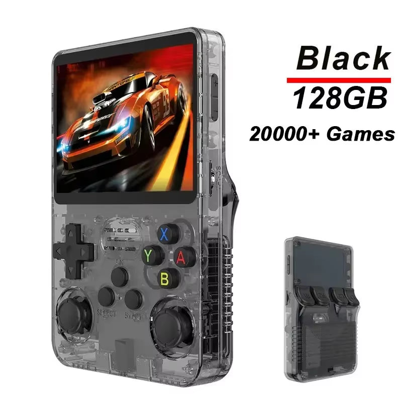 R36S Handheld Game Console with 3.5-Inch IPS Screen, 64GB Storage, Linux Operating System, Portable Retro Arcade Game Player