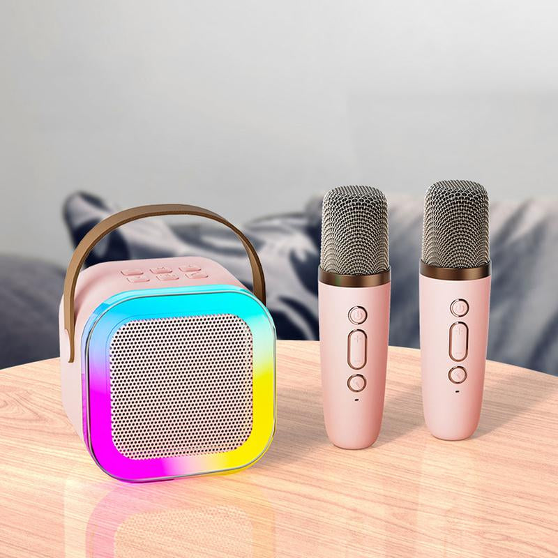 HITOZON Portable Wireless Karaoke Speaker System with Microphone, Hi-Fi Stereo Sound, RGB LED Lights, Voice Modification, Ideal for Outdoor and Travel Use, Perfect Gift for Home Parties and Birthdays, Bluetooth Audio Speaker